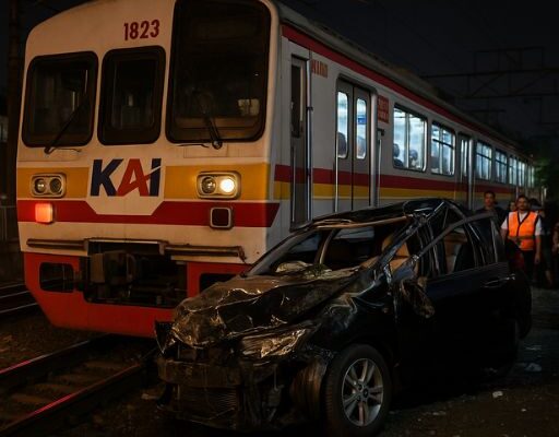 Dugaan Awal KRL Tabrak Mobil di Cilebut KRL Tabrak Mobil