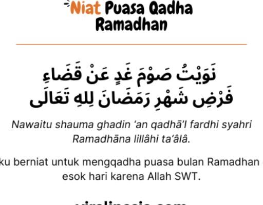 Niat Puasa Qadha Ramadhan : Panduan Lengkap