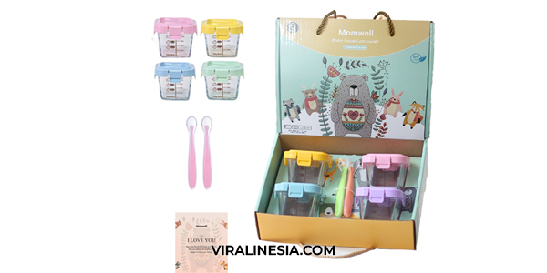 Review Momwell 6 in 1 Set Tempat Mpasi Kaca